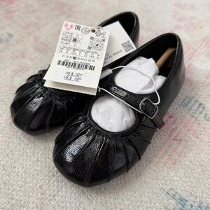 Zara Kids Black Ruched Mary Janes